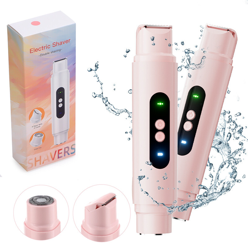  Trang trí Bikini điện cho phụ nữ Máy cạo lông Máy cạo râu điện cho phụ nữ hai đầu tóc loại bỏ có thể sạc lại 2 trong 1 cơ thể & lông mặt loại bỏ không thấm nước ướt & sử dụng khô Tông đơ cho phụ nữ 