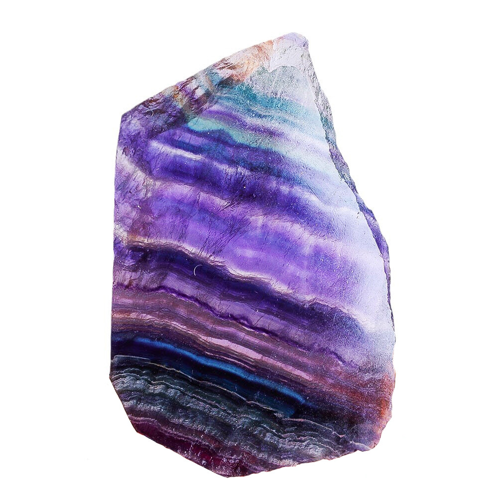 Tinh thể tự nhiên đầy màu sắc fluorite SọC CầU VồNg fluorite trang trí bảng đá thô đánh bóng lát hìn