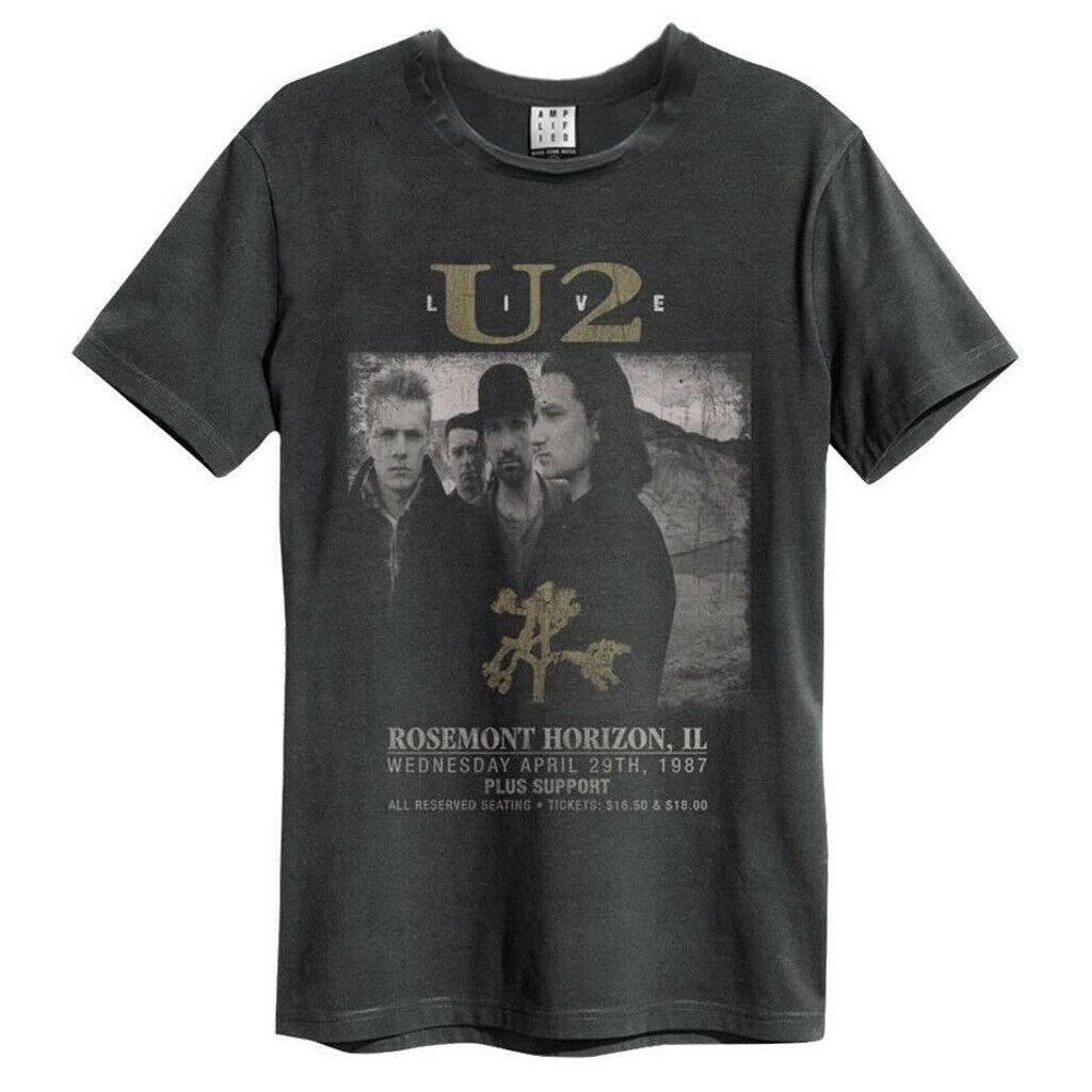 T-shirt U2 Rattle & Hum Homme | 100% Coton, Coupe Régulière | Noir Graphique