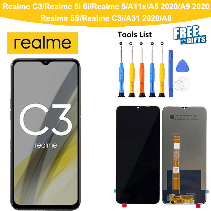 6.5 "lcd cho realme c3 oppo a9 2020 a31 2020 realme 5 realme 5s oppo a11x màn hình lcd bộ linh kiện số của màn hình cảm ứng thay thế