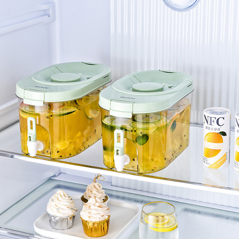 Gambar ?? Ready Stock?? Household Large capacity Iced Beverage Cold Water Bucket with Faucet Cool Kettle Juice Bucket