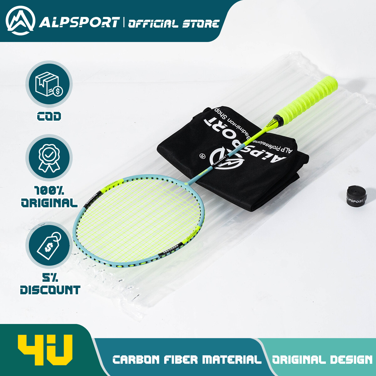 ALP SZZ100 Badminton Racket Flagship Store Authentic Official 4U Full