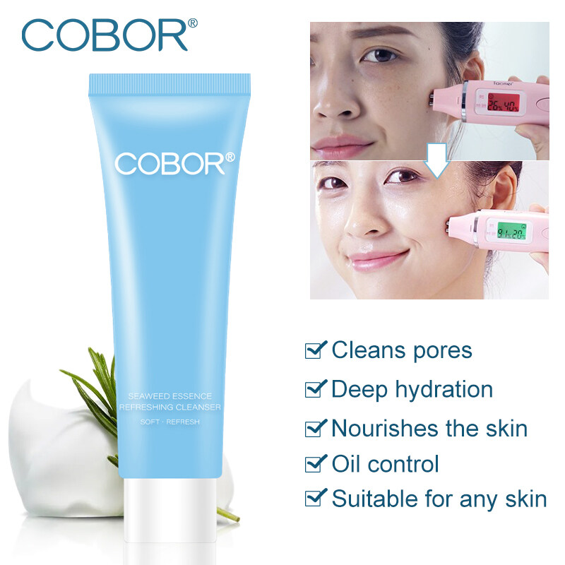 Gambar COBOR 80g Seaweed Essence Refreshing Cleanser for All skin types Soft and Moisturizing Cleansing Daily Facial Cleanser for Dry and Sensitive Skin