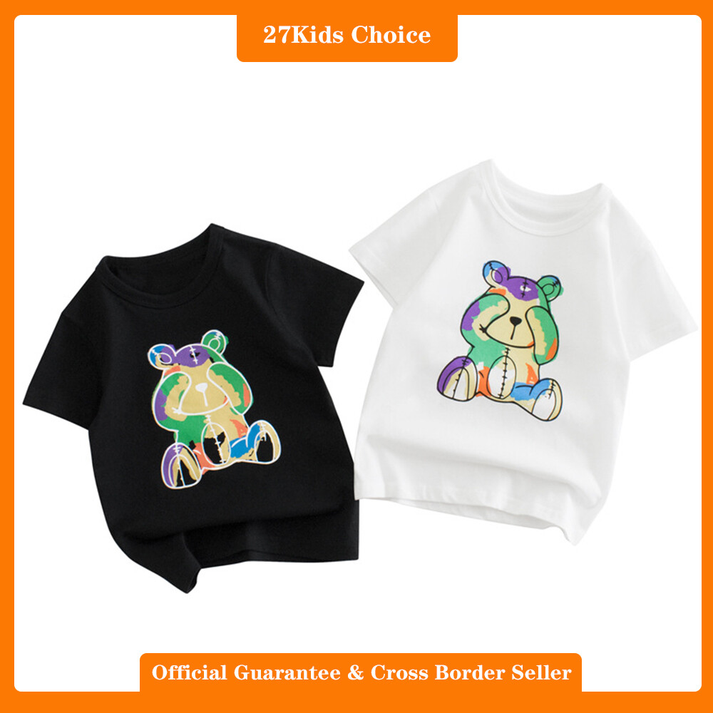 27Kids Choice Korean children's clothing summer new 2024 children's short sleeved T-shirt boy's baby clothes ราคา 175 บาท*ส่งฟรี