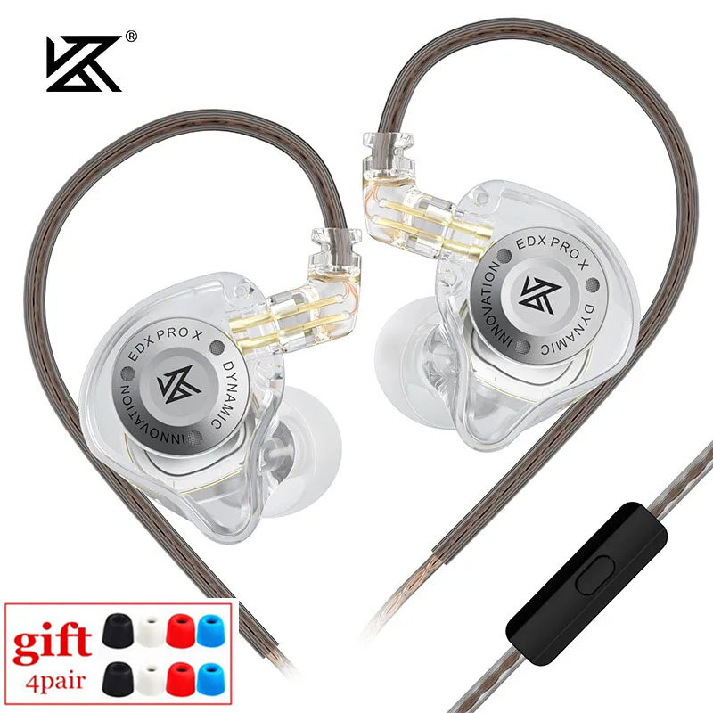 Kz edx pro x dynamic drive earphone hifi bass music earbud sport noise cancelling headset kz edxprox zstx zsn pro zas eda zvx