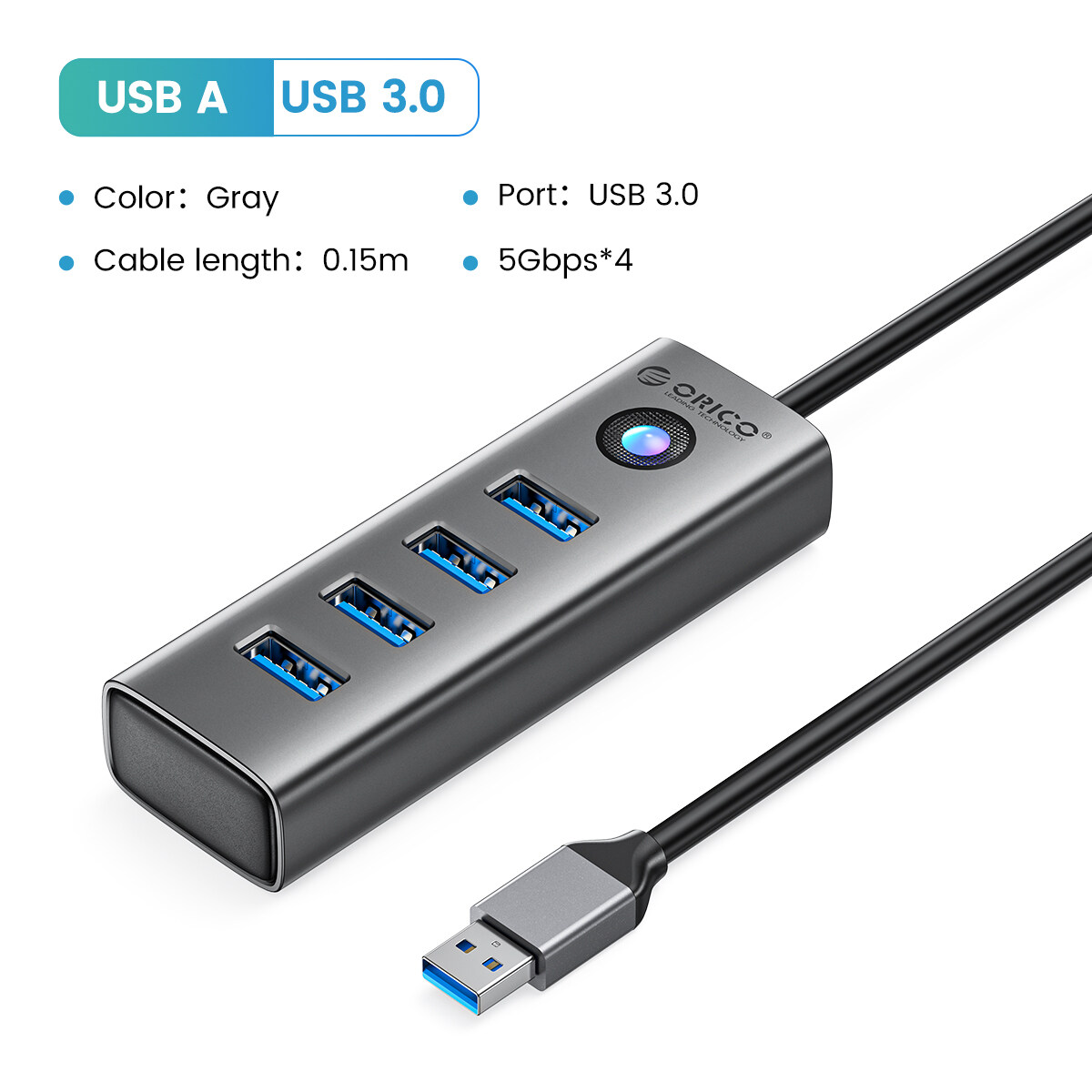 4 cổng USB hub ORICO USB 3.0 Hub 5gbps Bộ chia USB cổng USB Expander cho máy tính xách tay Xbox ổ đĩ