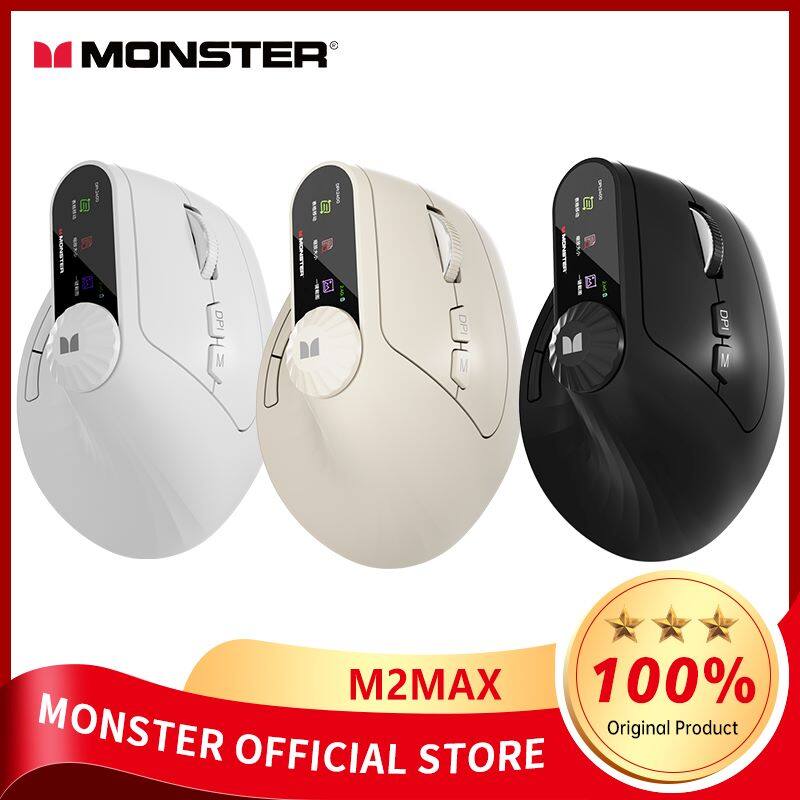 Quái vật m2max bluetooth không dây Chuột đứng, 4000 DPI Chuột không tiếng với 7 điều chỉnh mức DPI, 2.4GHz Chuột Quang, 6 nút chuột không dây cho máy tính xách tay, máy tính để bàn, PC, Macbook