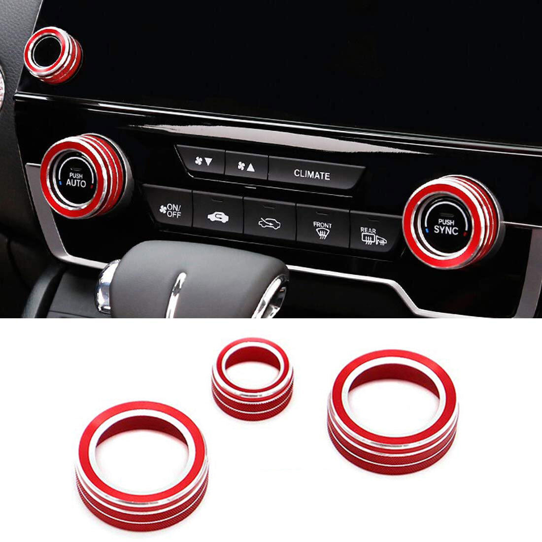 Không khí xe hơi điều hòa AC núm trang trí núm vặn điều chỉnh nhiệt độ phù hợp với Honda CRV CR-V 2017-2019-Đỏ