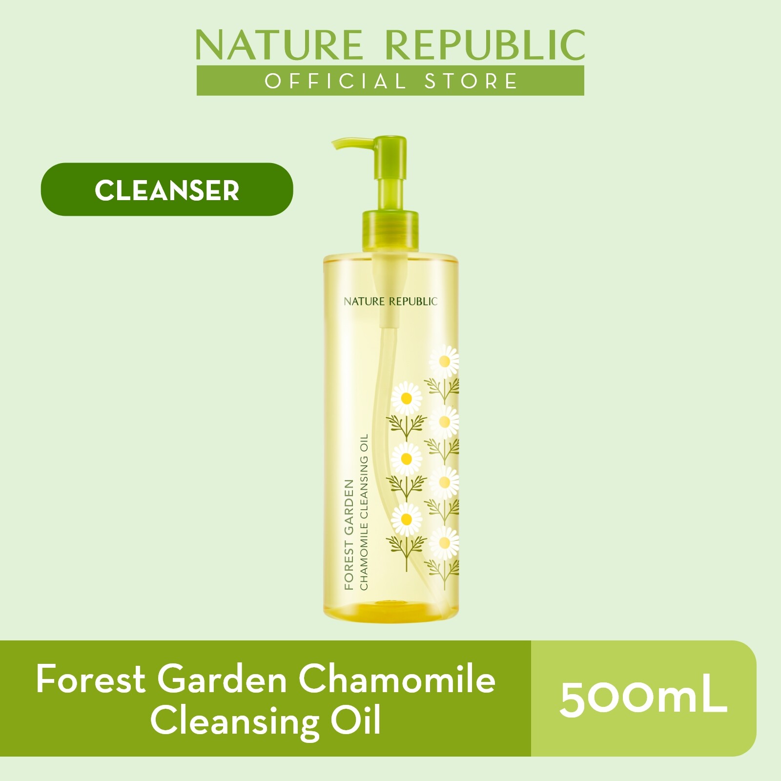 Gambar Nature Republic Forest Garden Chamomile Cleansing Oil Super Size   for Sensitive Skin (500 mL)