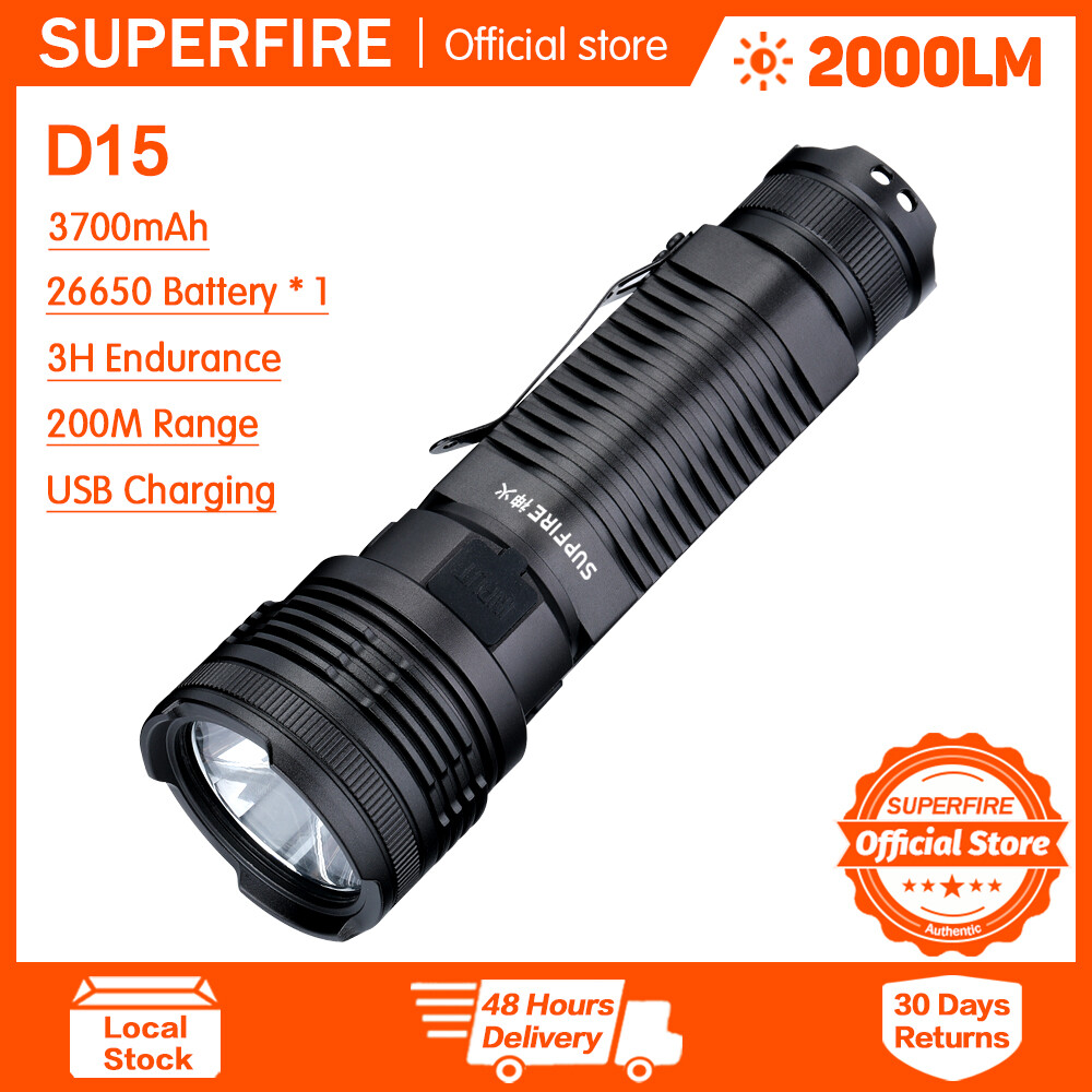 Đèn Pin LED Supfire D15 (18W) Với Side Ánh Sáng Đèn Tìm Kiếm Đa Năng Với Magnetic Torch Ngoài Trời