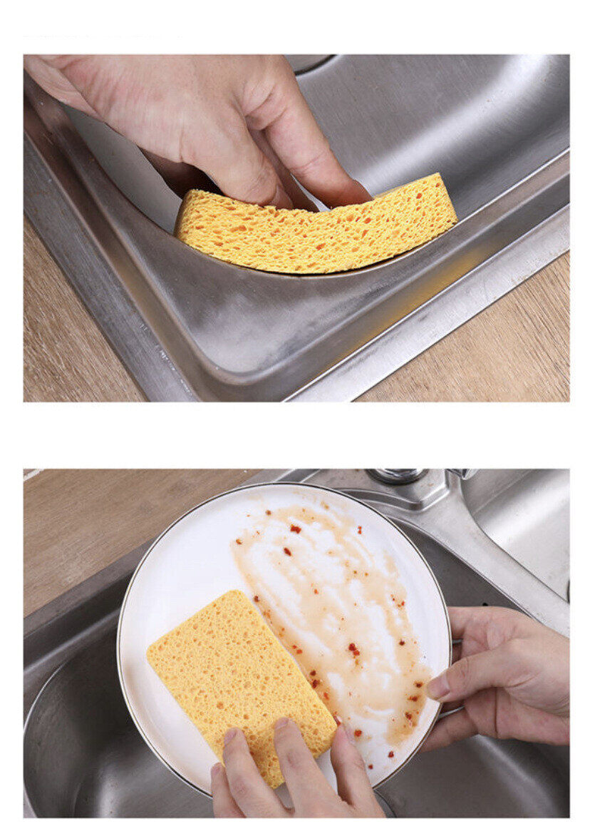 Miếng Bọt Biển Cotton Dạng Bột Gỗ Tầm Nhìn Miếng Bọt Biển Lau Rửa Chén Miếng Bọt Biển Lau Ma Thuật Nồi Lau Nhà Bếp Dụng Cụ Khử Nhiễm Và Thấm Nước Vải Làm Sạch