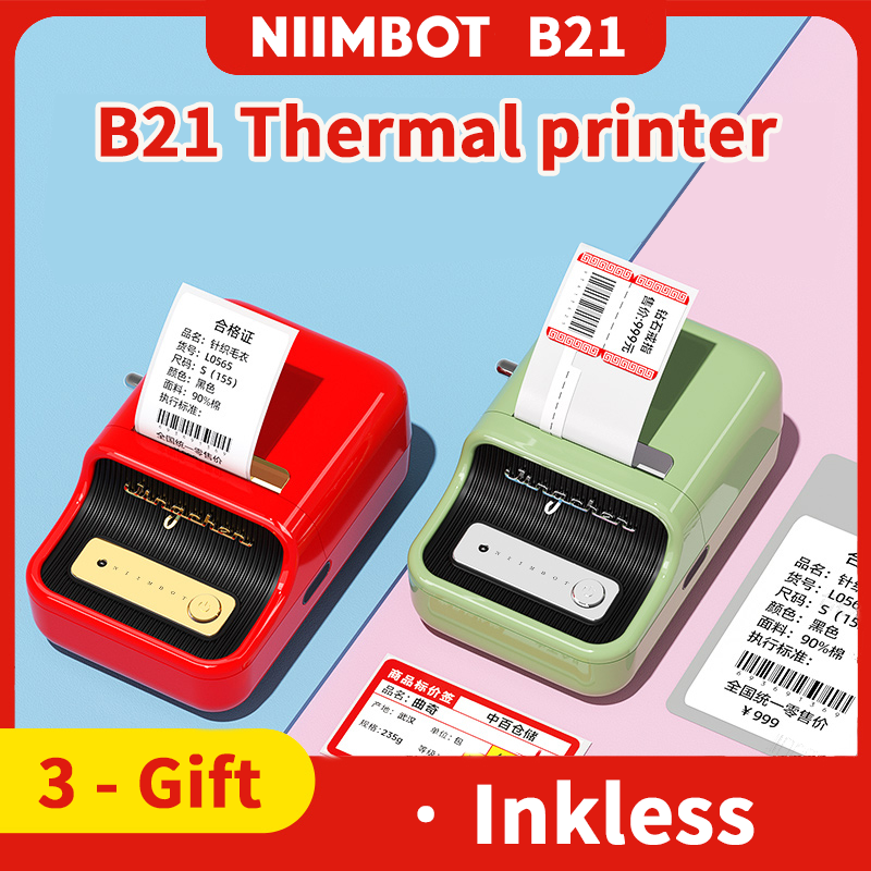 Niimbot B21 Máy in nhãn B21 cầm tay tay tay tay in thiết bị nhiệt xanh nhãn nhãn nhãn nhãn nhỏ nhãn nhãn nhãn nhãn nhãn nhãn nhãn nhãn nhãn nhãn nhãn con quầy quầy đồ trang sức kinh doanh thư mục tự dán nhãn nhãn hiệu