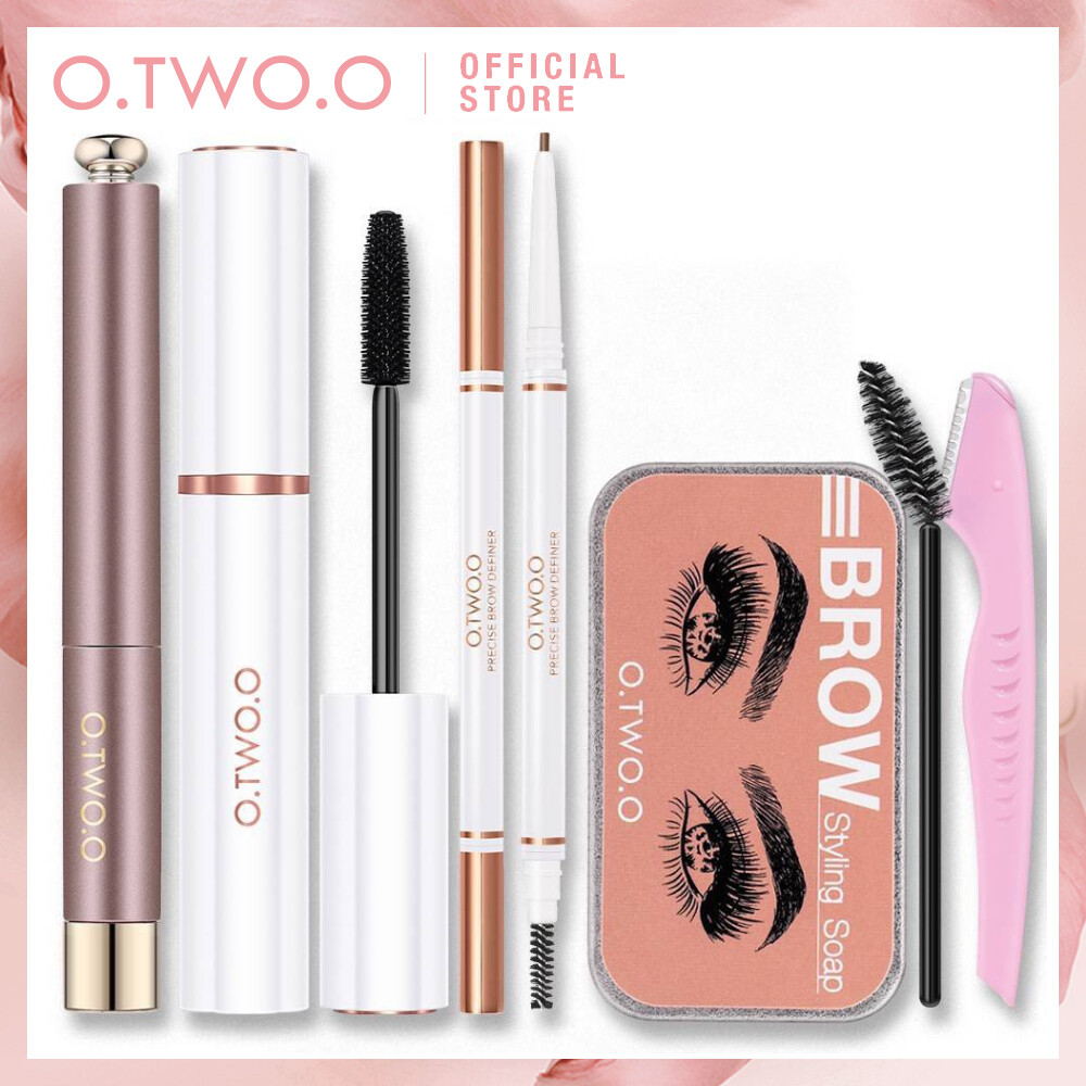 Gambar O.TWO.O Eye Makeup Set Eyebrow Soap+Eyebrow Pencil+Eyeliner+Mascara+Tools