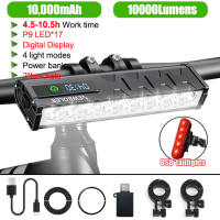 NEWBOLER 10000 Lumens Bicycle Light Set USB Rechargeable Bike Headlight IPX6 Waterproof Cycling Flashlight Aluminum Shell Bike Accessories