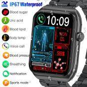 BK01 Smartwatch: Blood Monitoring, Bluetooth Call, Waterproof Fitness Tracker