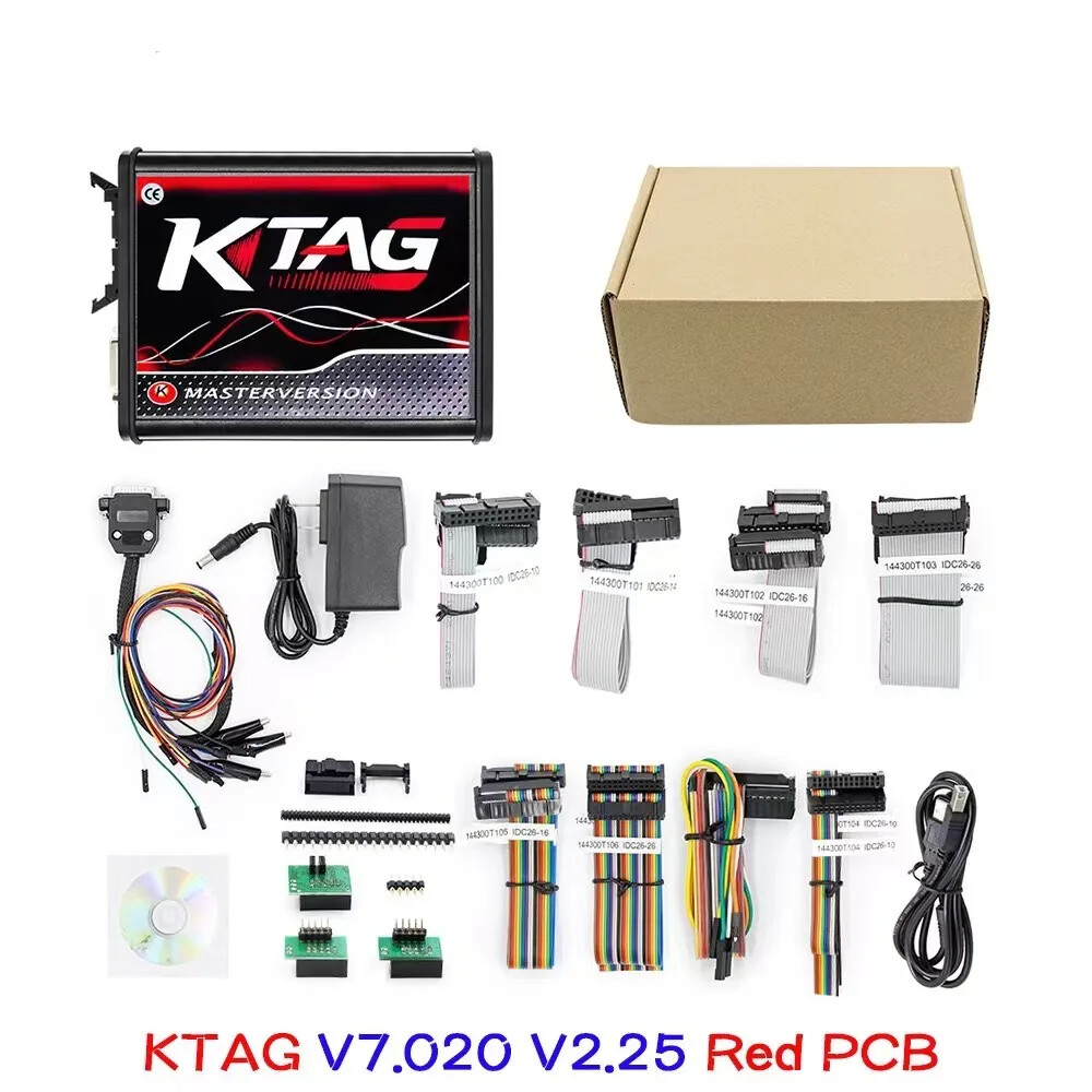 Ktag v7.020 v2.25 Đỏ PCB Đỏ Châu Âu thiết bị lập trình hóa ECU điểm không giới hạn networkable