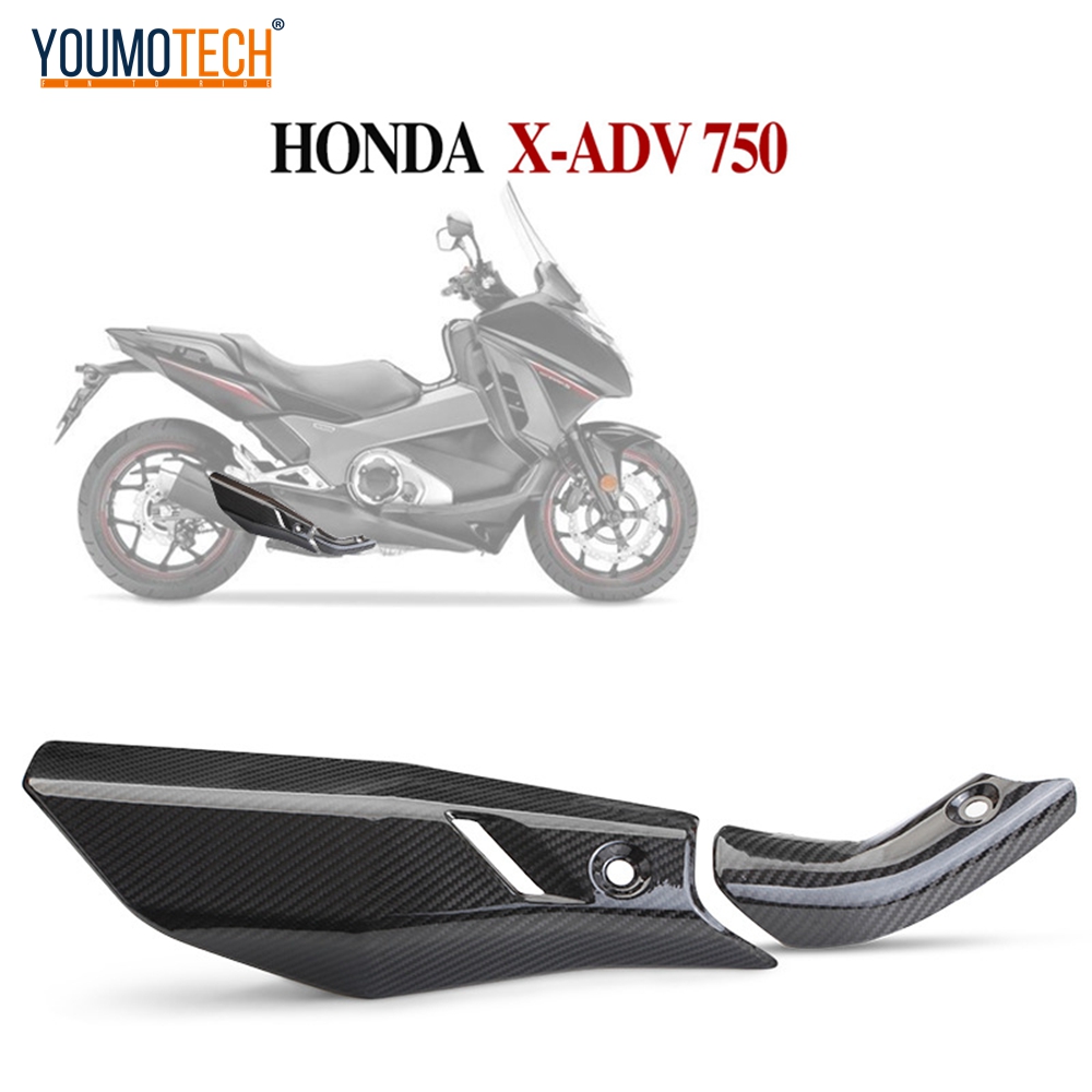 For Honda X-Adv750 Adv 750 Motorcycle Exhaust System Middle Carbon Fiber Connection Pipe Heat Shield Cover Guard Anti-Scald Shie ราคา 3,459 บาท*ส่งฟรี