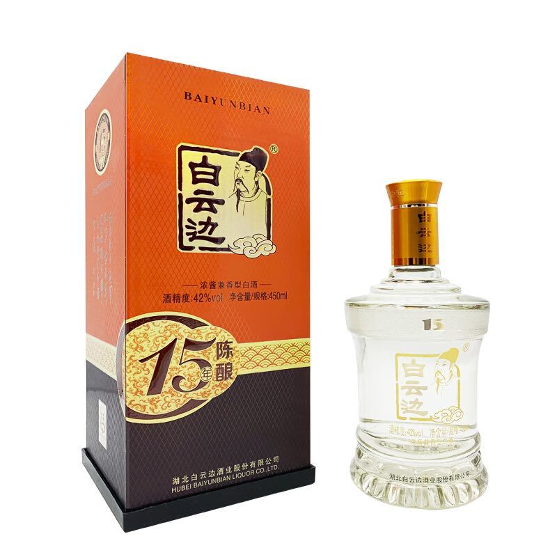 白云边15年12年陈酿42度浓酱兼香型450mL单瓶装15 Year Aged White