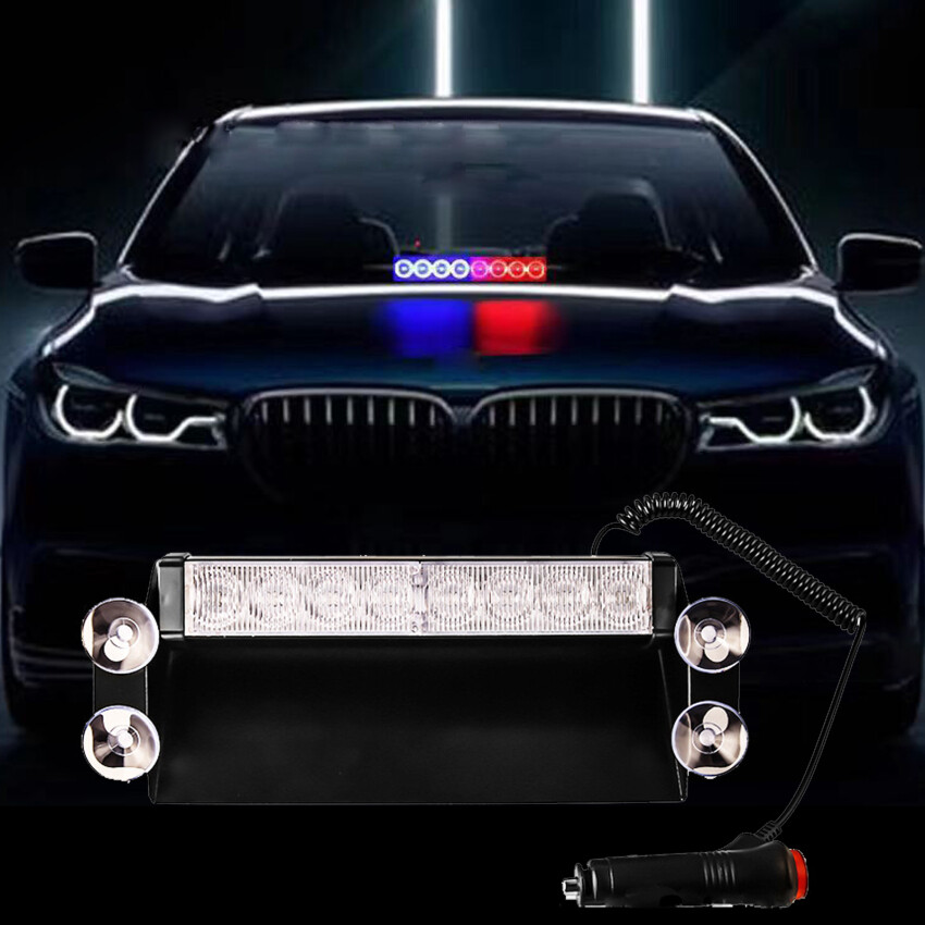 Đèn LED Nhấp Nháy Cho Ô Tô Đèn Cảnh Sát Đèn Tín Hiệu Màu Đỏ/Xanh Dương Vàng/Trắng Đèn Nhấp Nháy Khẩn Cấp Đèn Cảnh Báo Kính Chắn Gió 12V