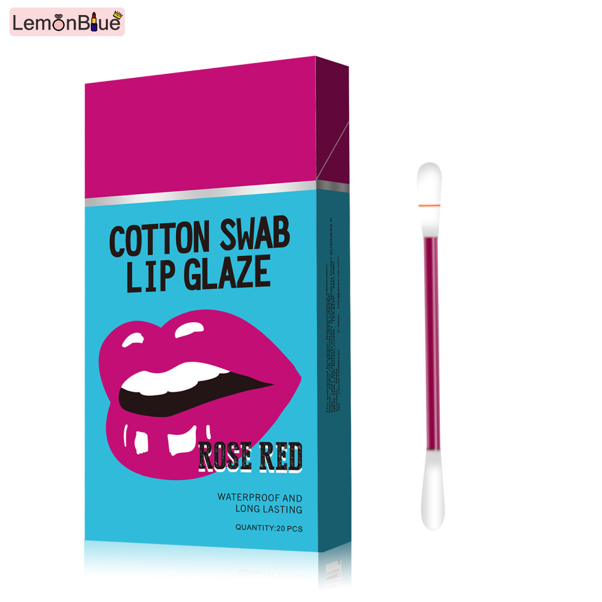 Gambar LemonBlue Portable Cotton Swab Lip Glaze Non Stick Cup Long Lasting Lipsticks Waterproof Lips Makeup Tool for Women