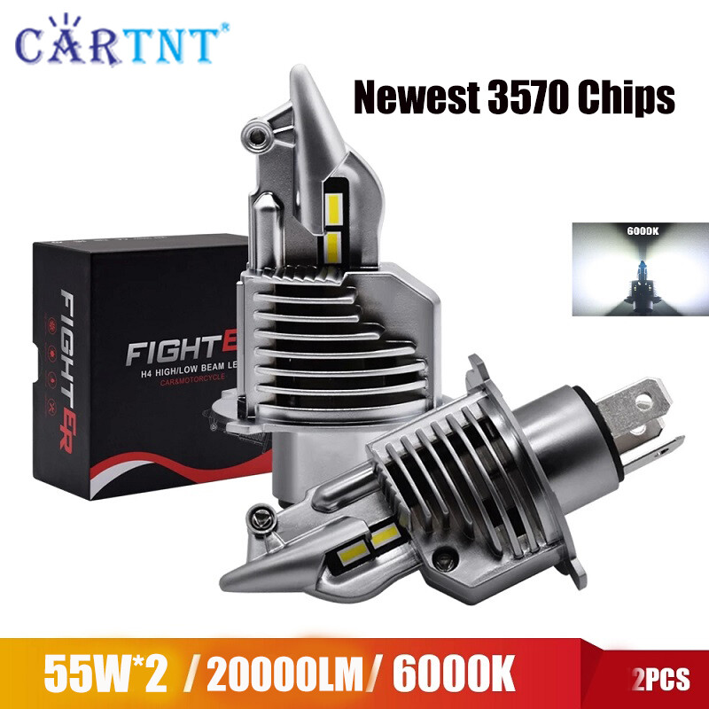 Cartnt 1 cặp đèn pha led xe hơi mini h4 bóng đèn xe hơi đèn sương mù đèn led lái xe trước xe máy xe tay ga chùm tia hi/lo 110w 20000lm