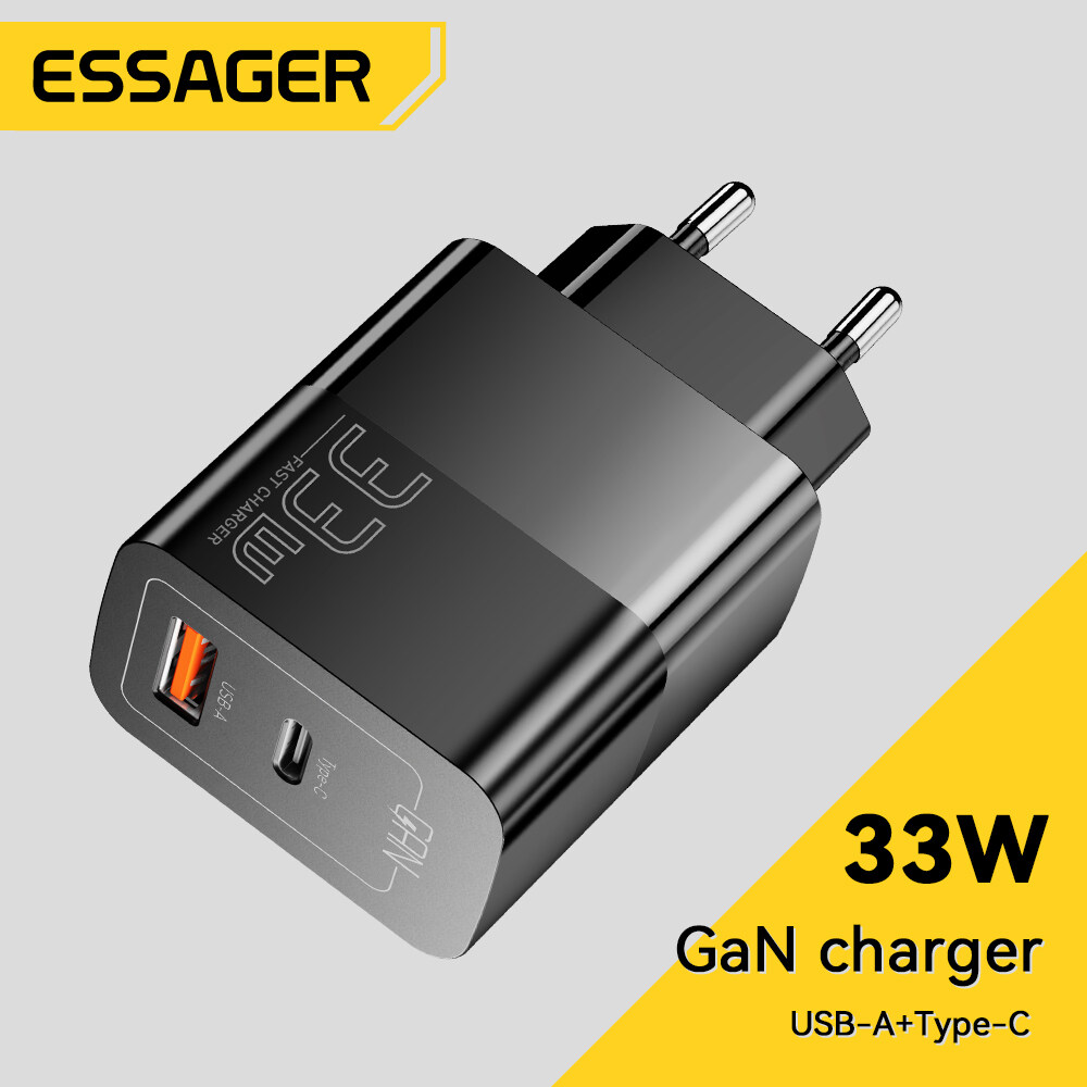 Essager Bộ Sạc Nhanh USB Type C Bộ Chuyển Đổi Tiện Dụng Mini Cổng Kép 33W QC PD 3.0 Cho IPhone 14 13