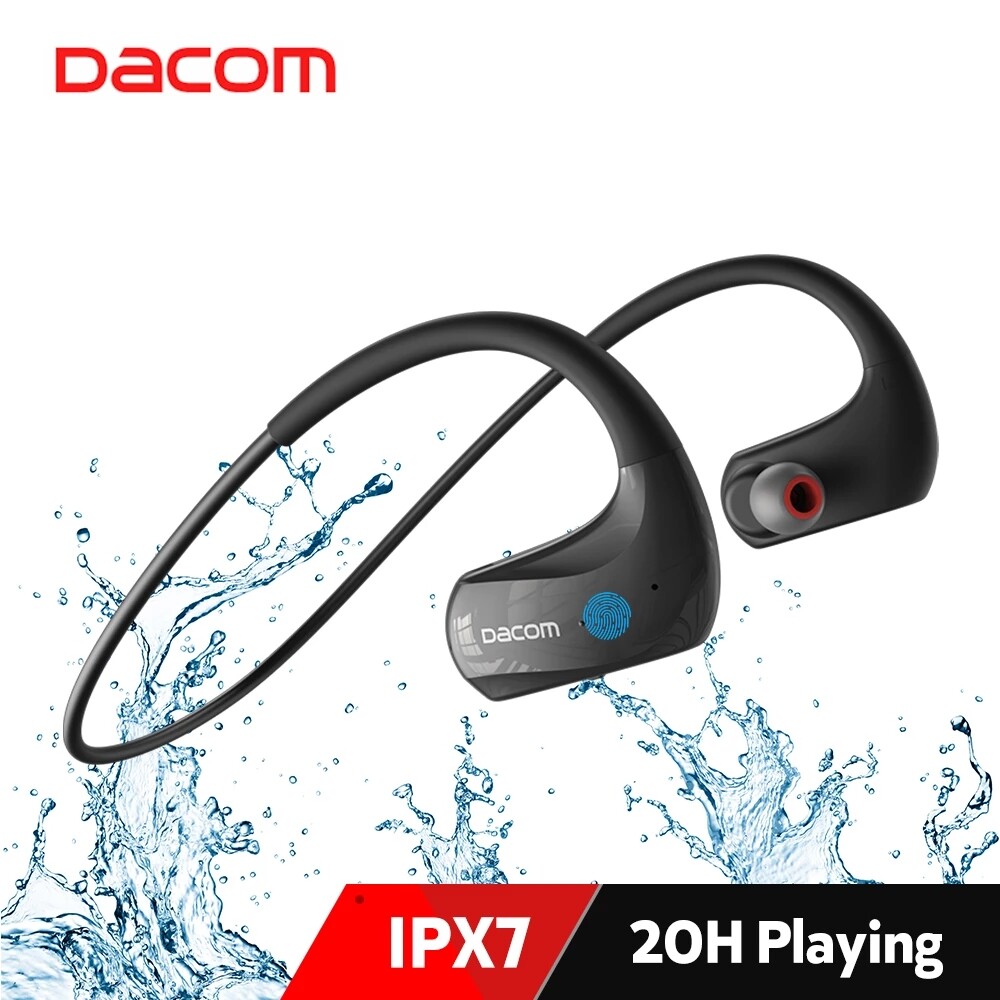 Dacom vận động viên tai nghe thể thao không dây Tai nghe bluetooth chống nước IPX7 với 20 giờ phạm vi chạy AAC