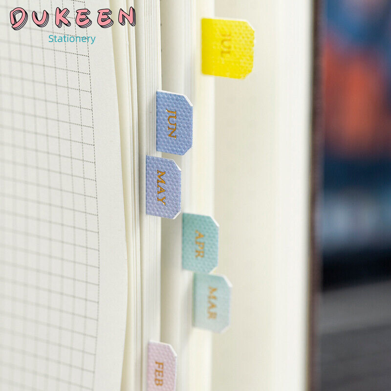 DUKEEN 10 Miếng Dán Chỉ Số Màu Chuyển Sắc, Văn Phòng Phẩm Kawaii Nhãn Dán Kế Hoạch Hàng Ngày Tự Làm Album Ảnh Sticker, Phân Loại Đánh Dấu