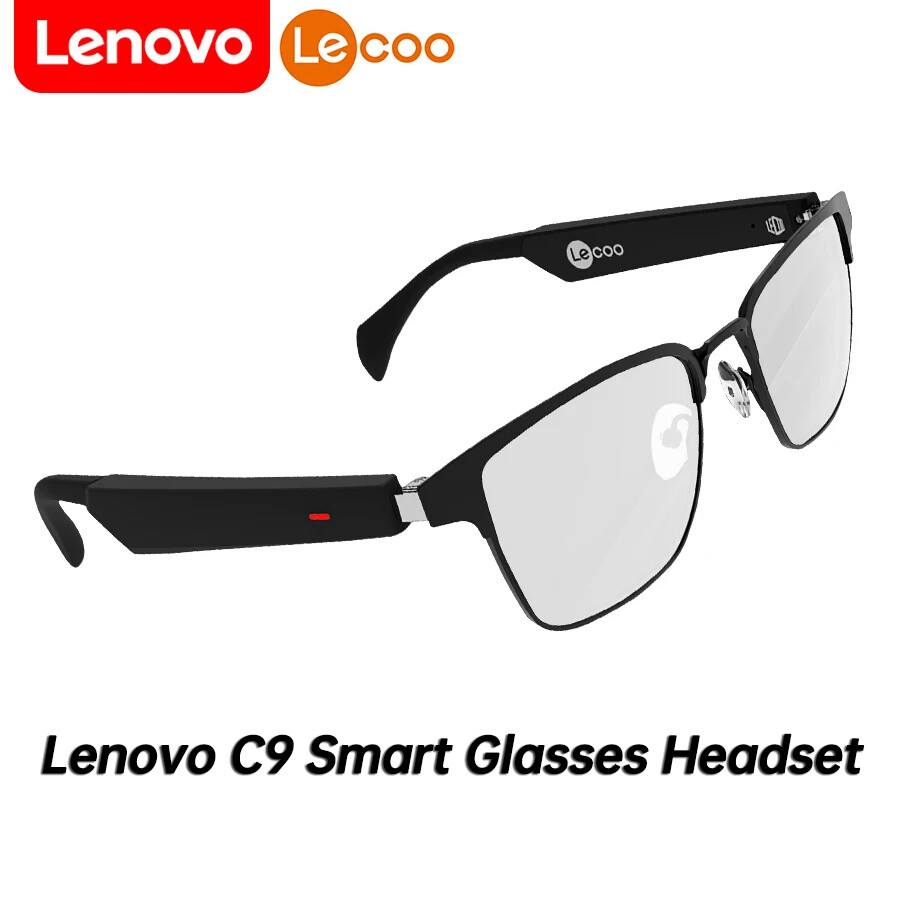 Lenovo C9 kính thông minh Tai nghe không dây Bluetooth Kính mát thể thao ngoài trời Tai nghe HD gọi điện thoại chống màu xanh kính tai nghe