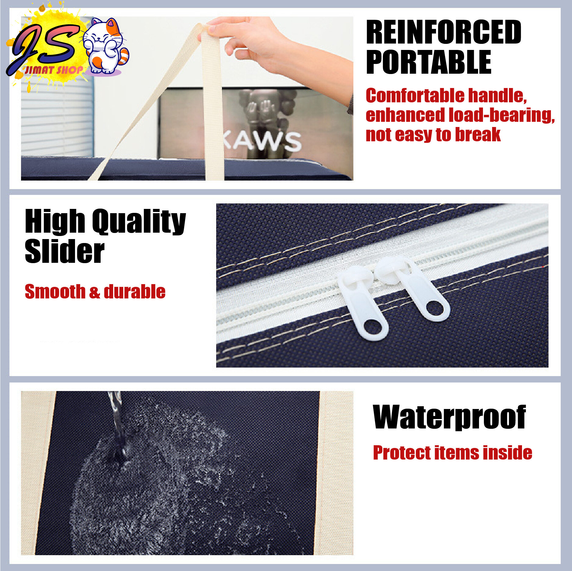 Foldable Travel Duffel Bag Waterproof Storage For Clothes Large_voghion.com