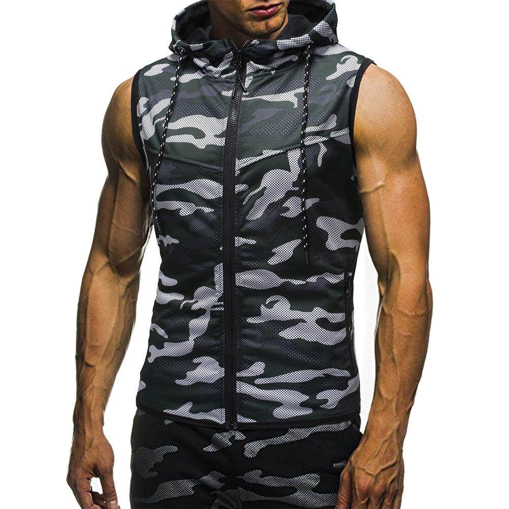 slim fit sleeveless hoodie