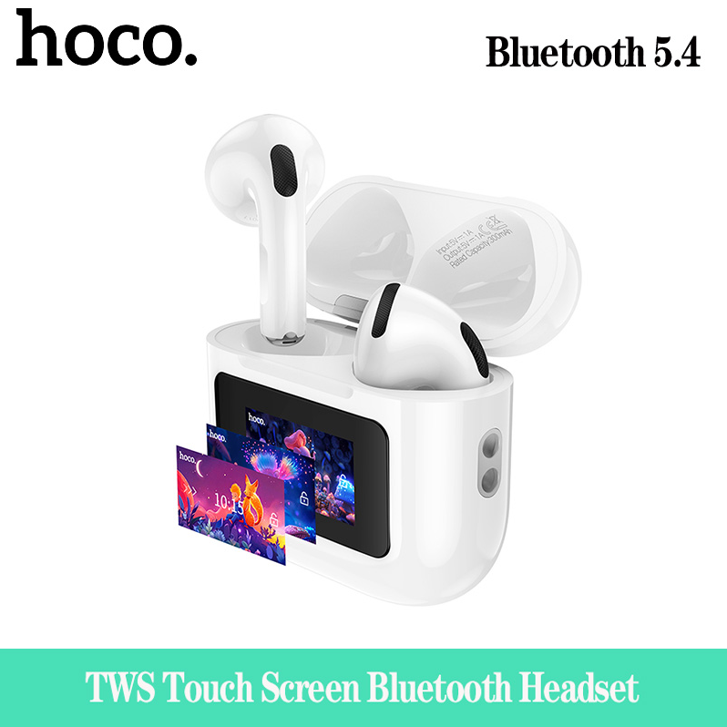 Tai nghe không dây thực sự HOCO EW73 TWS Tai nghe Bluetooth BT5.4 LED màn hình cảm ứng thông minh Tai nghe Bluetooth có Mic hỗ trợ điều chỉnh trượt/16 ngôn ngữ Âm nhạc Tai nghe thể thao cho tất cả điện thoại thông minh phổ