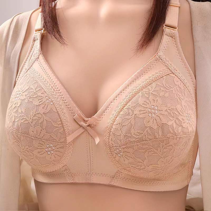 Big Size Bra 38-46 Cup C D Plus Size Full Cup No Foam Soft Lace Bras Wireless Push Up Bra Bralette
