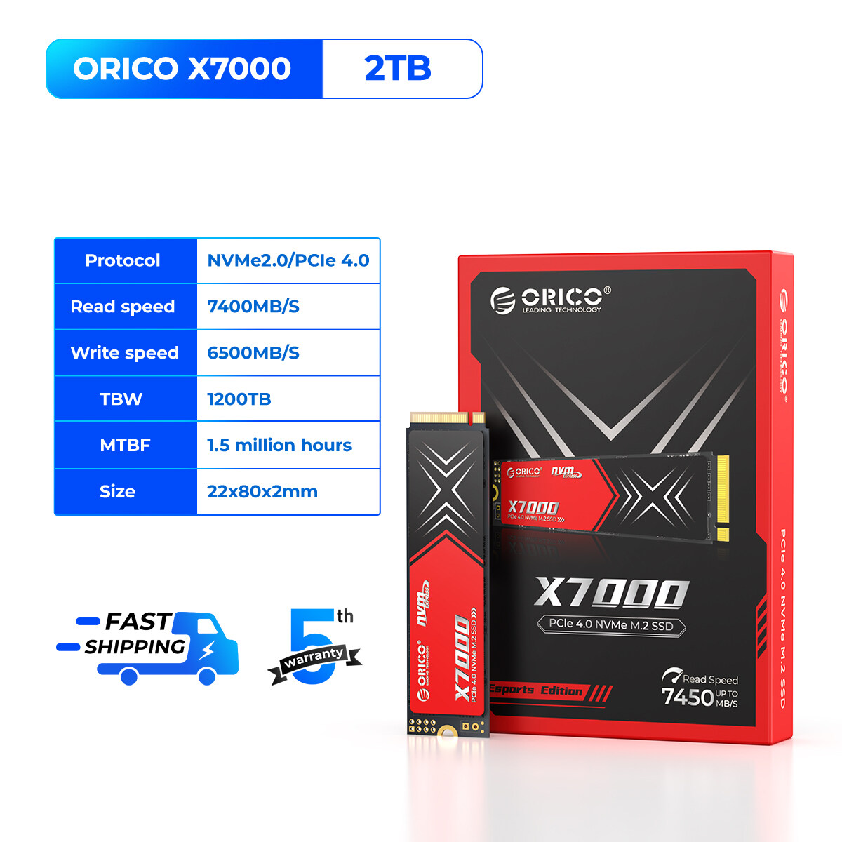 ORICO M.2 NVMe SSD 2280 7450 Mb/giây Tốc độ đọc siêu độ trễ thấp đầu tiên trong hành động cung cấp n