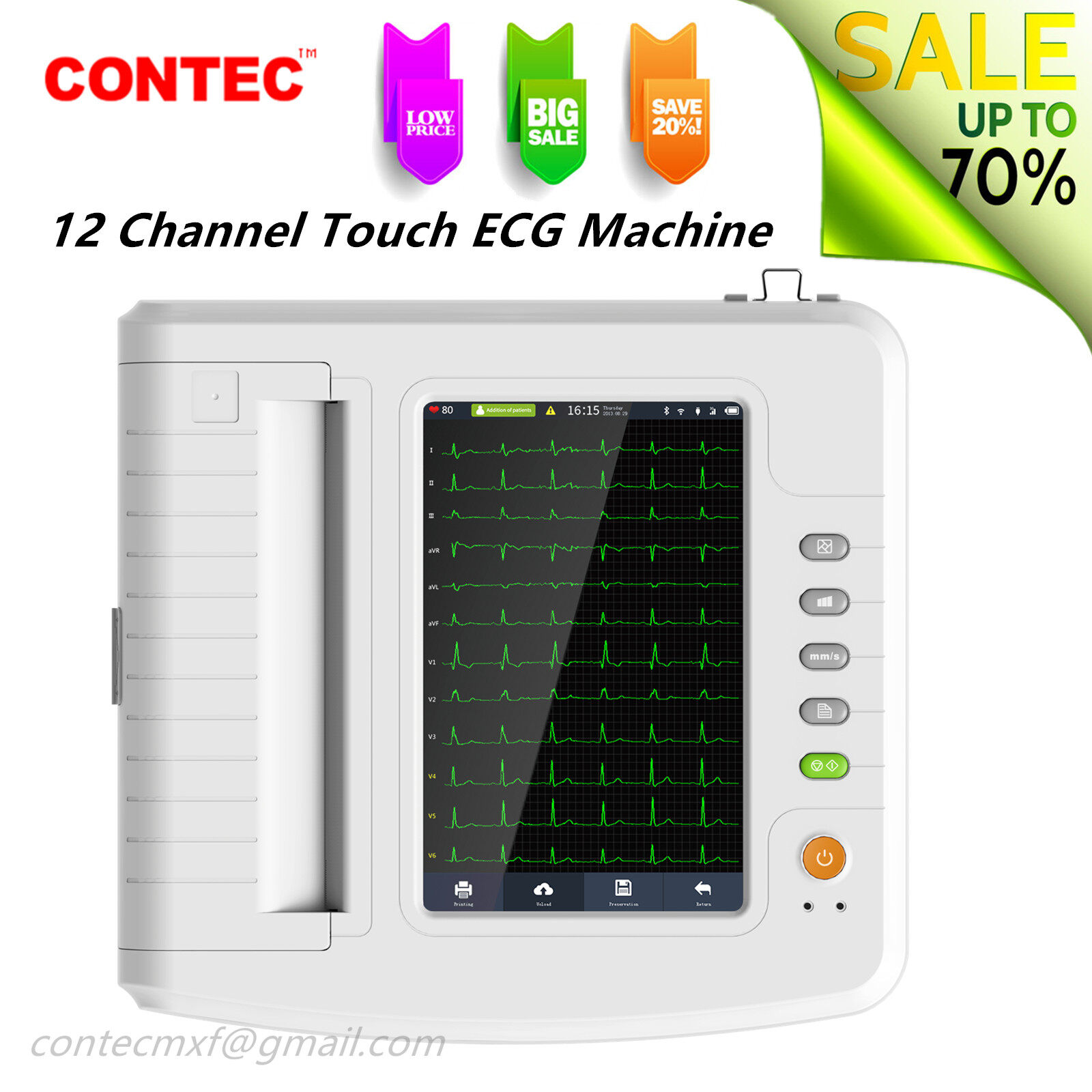 CONTEC ECG Machine with Digital Touch and 12-Channel EKG