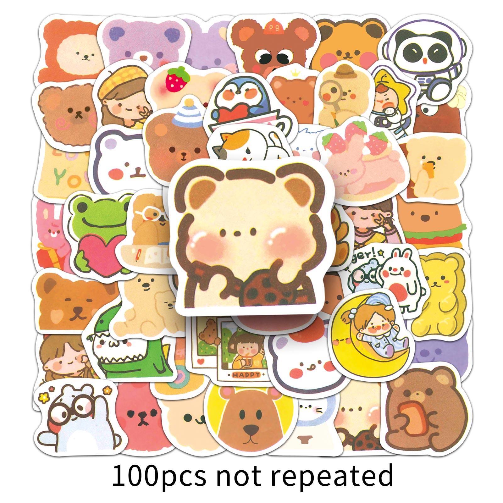 100 mảnh hoạt hình chú gấu dễ thương hoạt hình thời trang không thấm nước