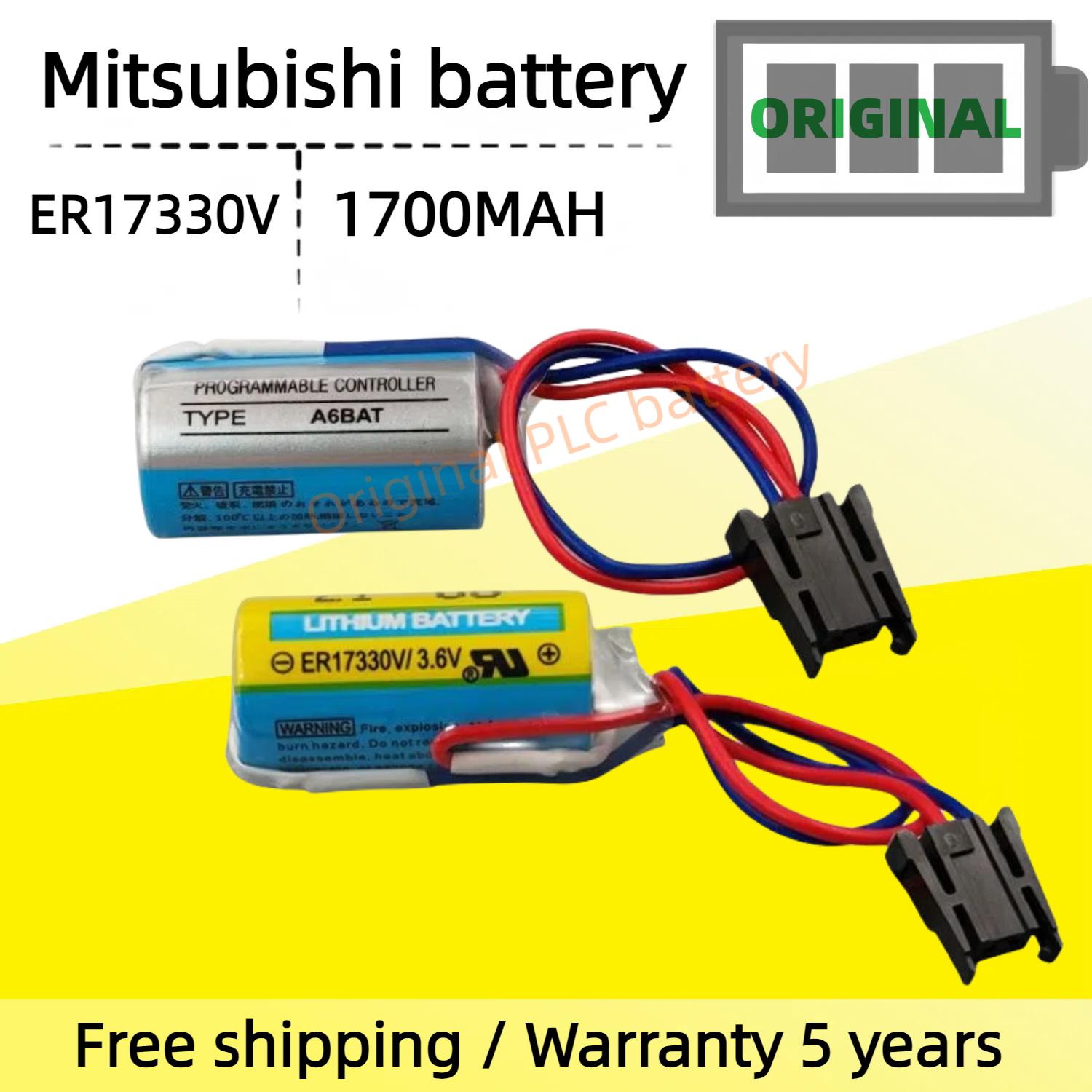 Original Mitsubishi er17330v 3.6V a6bat mr-bat mrbat PLC servo industrial drive lithium battery Giá 201,387 Đồng*Miễn phí vận chuyển