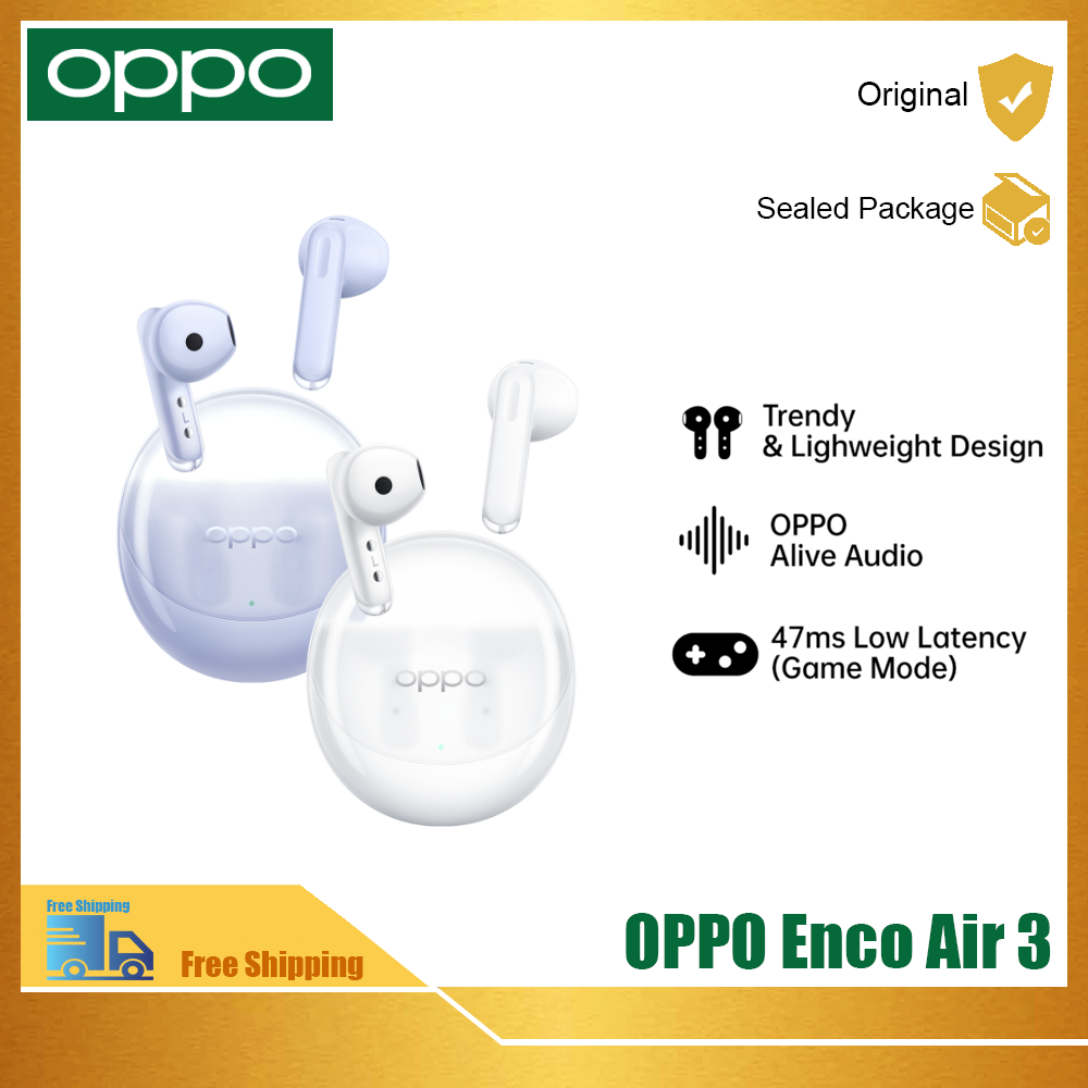OPPO Enco Air หูฟัง5.3หูฟังบลูทูธไร้สาย3 TWS หูฟังไร้สายตัดเสียงรบกวน AI AAC SBC สำหรับ OPPO Reno 9 Pro ราคา 999 บาท*ส่งฟรี