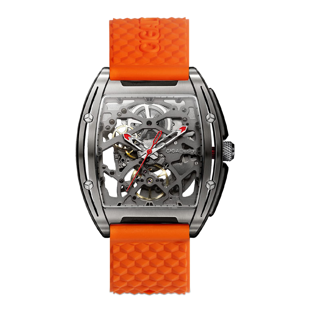 CIGA Design Skeleton Watch Z Series Titanium Automatic Mechanical Wristwatch Sapphire Tonneau Analog Men's Watches 3ATM Waterproof with Removable Silicone and Leather Strap Unisex Steampunk Gift ราคา 13,665 บาท*ส่งฟรี