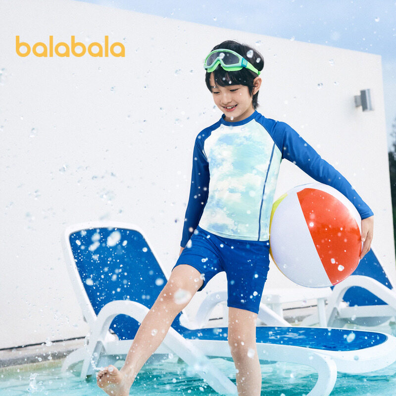 Balabala trẻ em Bộ đồ bơi cậu bé trang phục Bơi trẻ lớn áo tắm hai mảnh Thiếu Niên Thời trang chống nắng