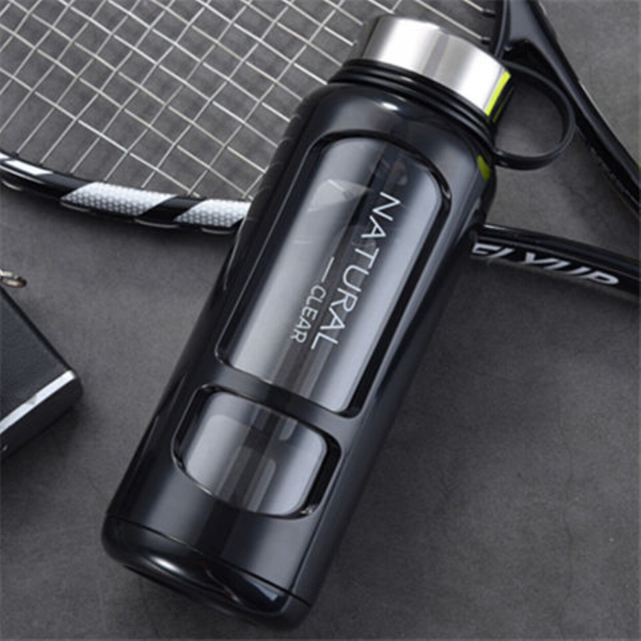 Gambar 520 650 1000ml Portable Glass Water Bottles Large Capacity Cup Outdoor Space Bottle Sports Water Bottle Leak proof Bike Climbing