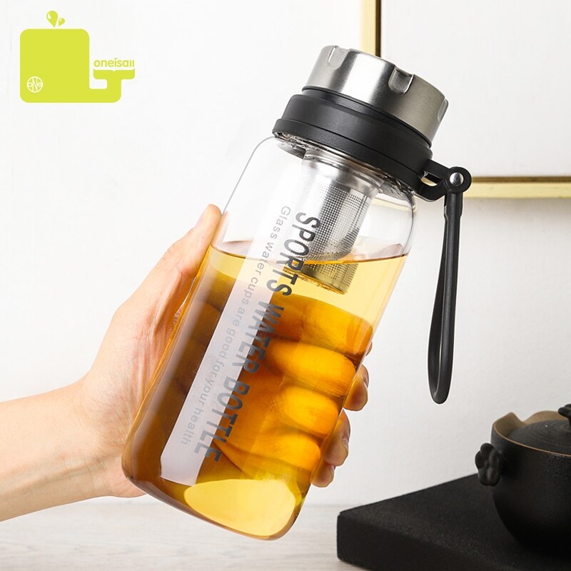 Gambar 800ML 1000ML Sport Water Bottles Tea Infusers Glass Water Bottle Portable Leakproof Drinkware Vacuum Tea Coffee Cups Travel Mugs