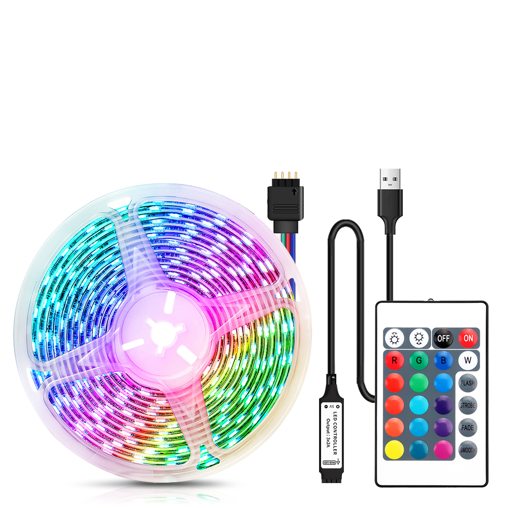 Đèn LED Dây Băng Dính Mềm Không Thấm Nước Bluetooth 1-5M RGB 5050 SMD Đèn Nền USB Diode DC 5V Chiếu Sáng Ngày Lễ
