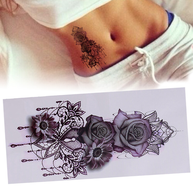idealhere Womens Removable Waterproof Temporary Flower Tattoo Stickers Body  Art Arm Legs | Lazada PH