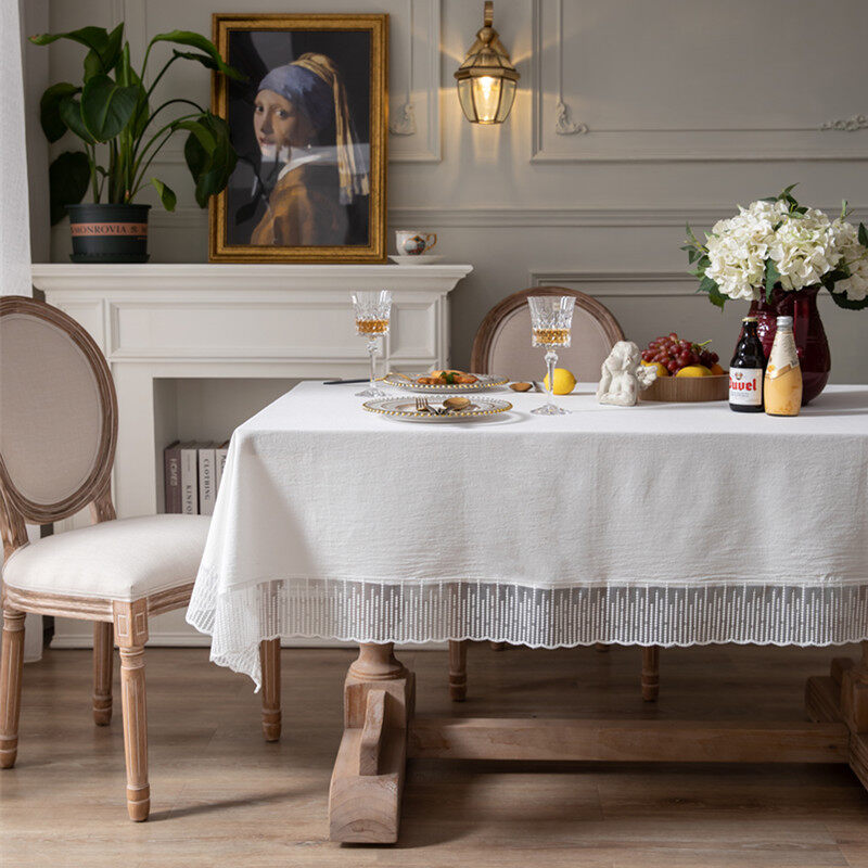 Gambar ?? Ready Stock?? French Beautiful Meteor Shower Lace Solid Color Tablecloth Coffee Table Tablecloth Tablecloth