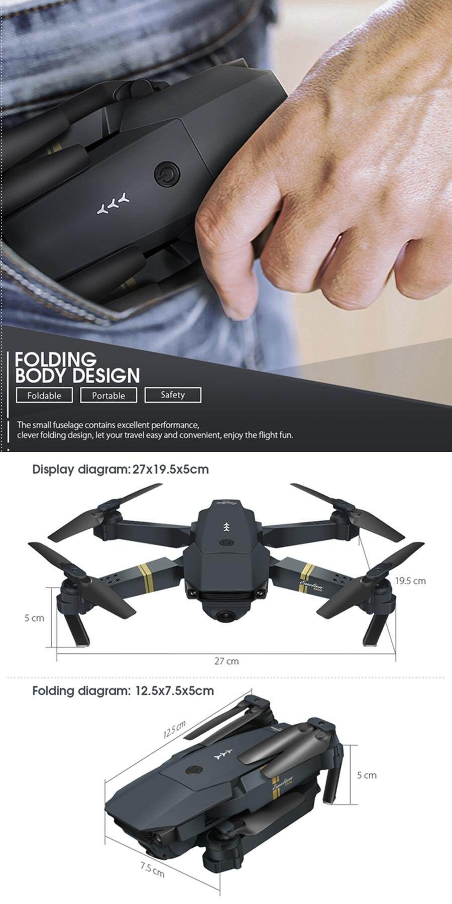 รายละเอียดเพิ่มเติมเกี่ยวกับ (ส่งมาจากประเทศไทย)โดรนบังคับ E58 WIFI FPV With Wide Angle HD 1080P Camera โดรนติดกล้อง Hight Hold Mode Foldable Arm RC Qpter Drone โดรนบังคับ X Pro RTF Dron For Gift