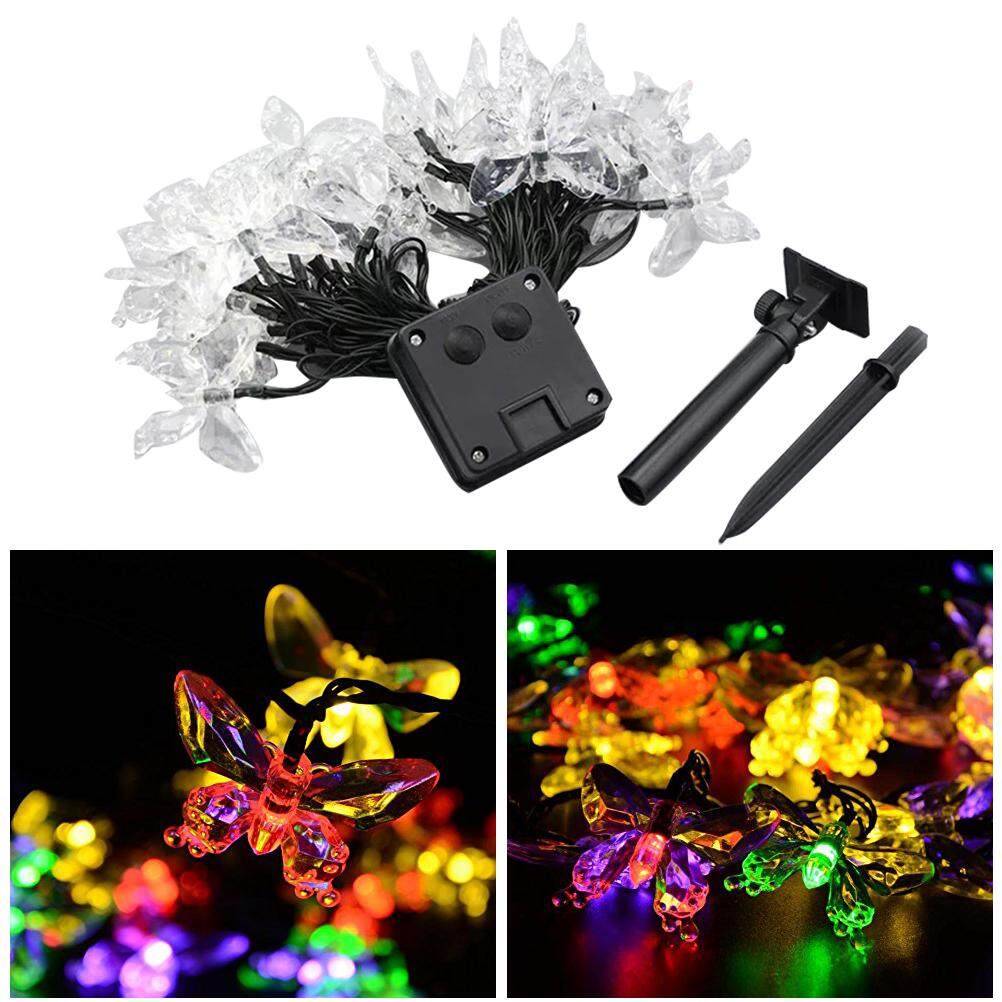 4 5m 20 Led Butterfly Solar String Lights Outdoor Waterproof Fairy Light String For Christmas Home Wedding Party Bedroom Birthday Decoration With