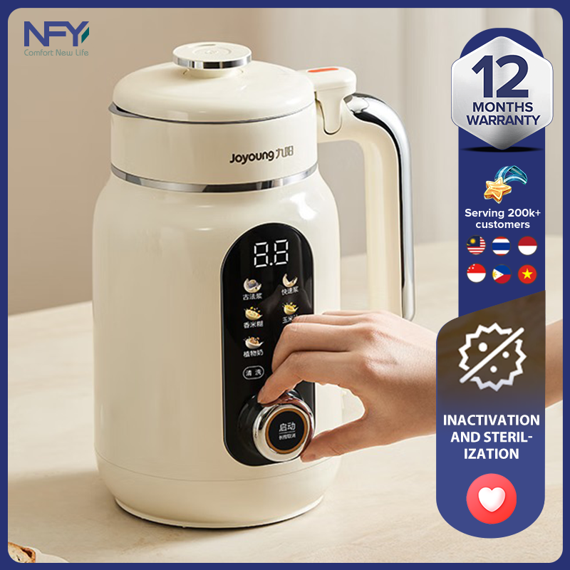 Joyoung Soy Milk Maker – 106μm Ultra-Fine Grind, 93% Protein & 240% Amino Acid Boost | 40dB Ultra-Quiet, Stainless Steel Auto Hot-Wash | 0.4-1L Capacity, 8-in-1 Functions with Pasteurization & 2H Keep-Warm | Knob Control, Beige Design ราคา 6,000 บาท*ส่งฟรี
