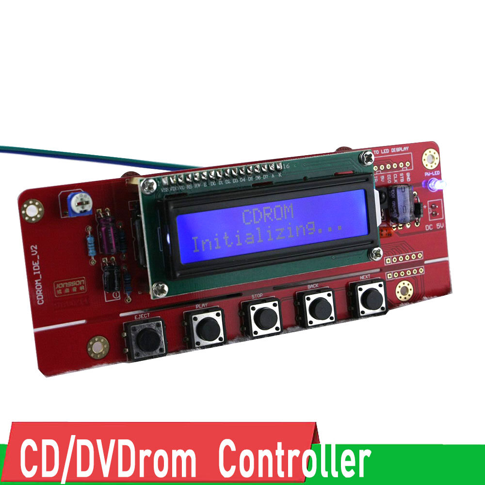 Bộ điều khiển ổ đĩa quang cd/dvdrom trình điều khiển cd máy phát âm thanh tự làm, chuyển sang đĩa, ide cd-rom + màn hình kỹ thuật số điều khiển từ xa