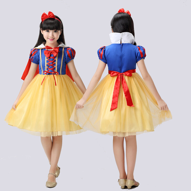 [Băng đô nơ miễn phí] Váy trắng công chúa tuyết có nơ váy Váy xòe bé gái trẻ em Đầm phát sáng đèn LED bữa tiệc Halloween trang phục giáng sinh